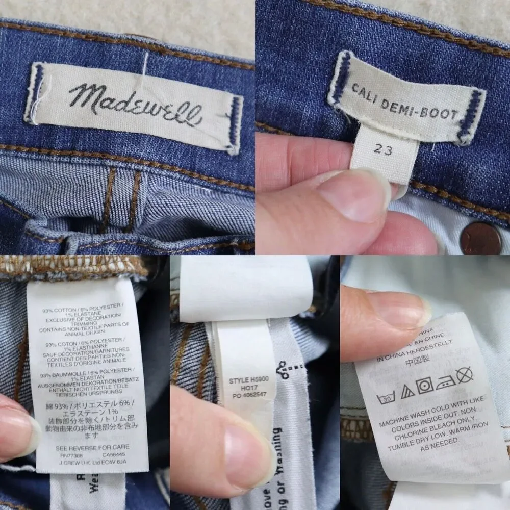 Madewell Size 23 Cali Demi-Boot Jeans Destructed-Hem Edition Style H5900 - Picture 4 of 11